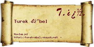 Turek Ábel névjegykártya